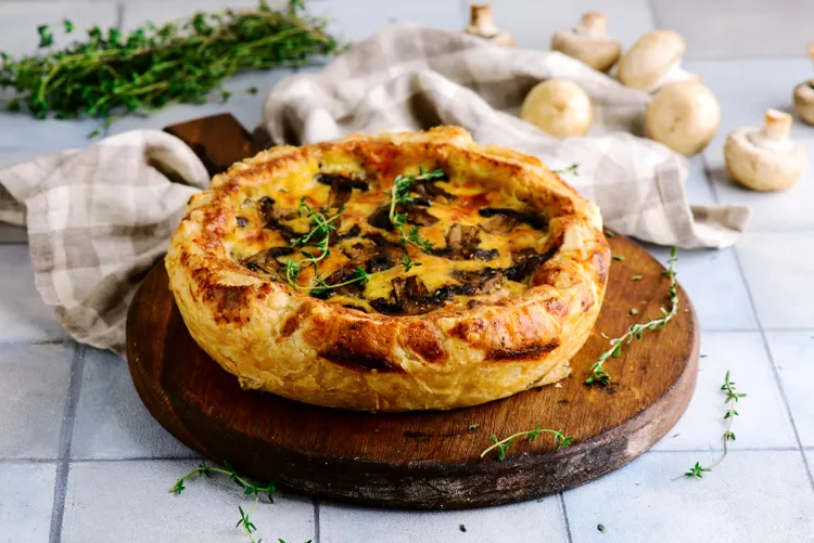 Mushroom and Cheese Quiche