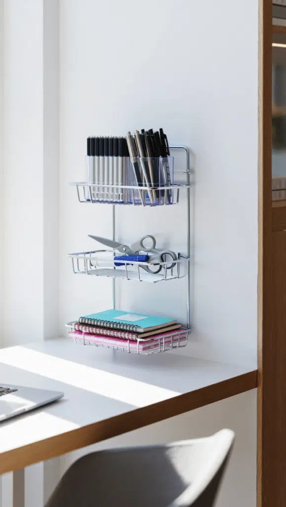 Use a Shower Caddy for Office Supplies