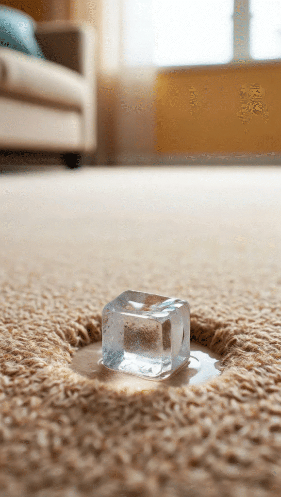 Use Ice Cubes to Remove Carpet Dents