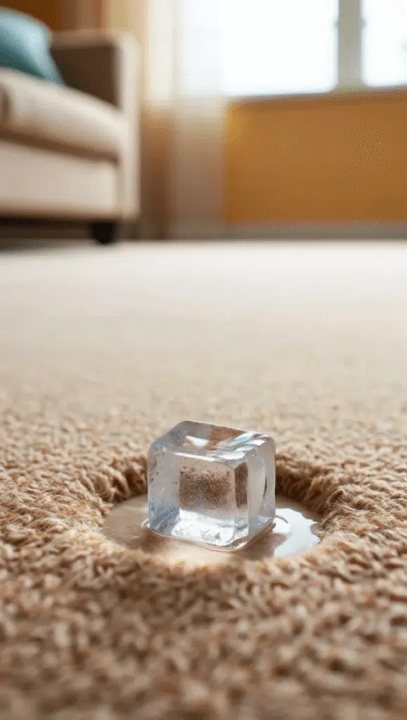 Use Ice Cubes to Remove Carpet Dents