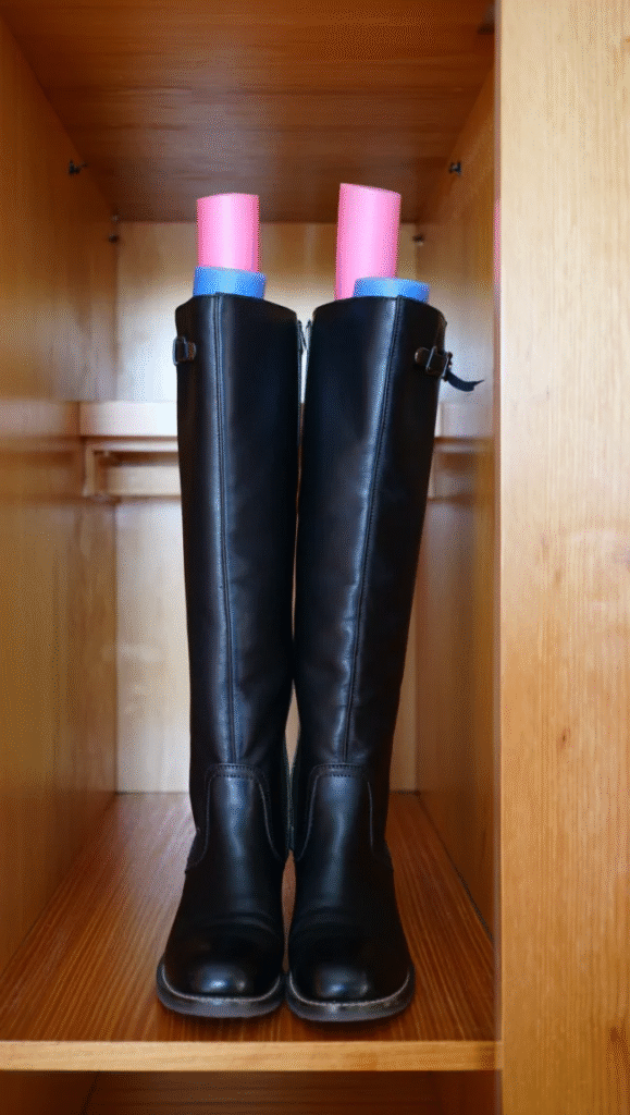 Use a Pool Noodle to Prevent Boots from Slouching
